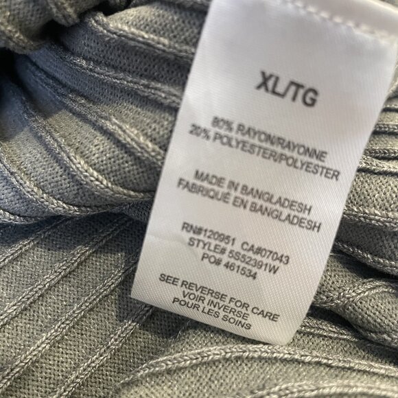 Pink Rose Grey Ribbed Knit Button Accent Sweater Midi Dress Fall Winter XL - Picture 7 of 7